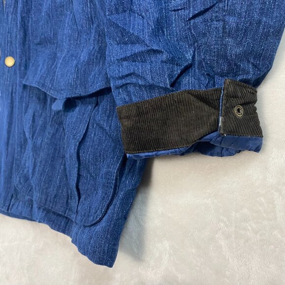 Scandia Woods Button Zip Chambray Corduroy Jacket Plaid Flannel Quilted Lining L - Picture 3 of 16